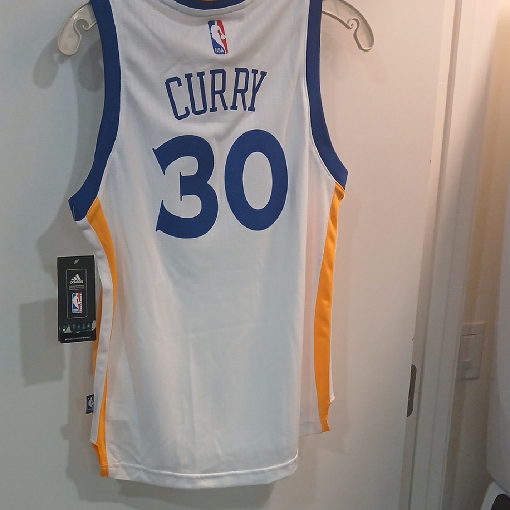 Adidas White Jersey with Blue and Yellow Accents